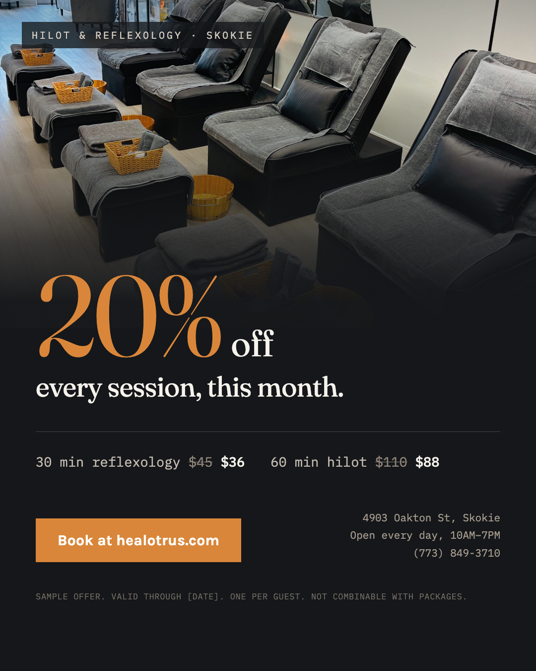 Facebook ad creative: 20% off every session